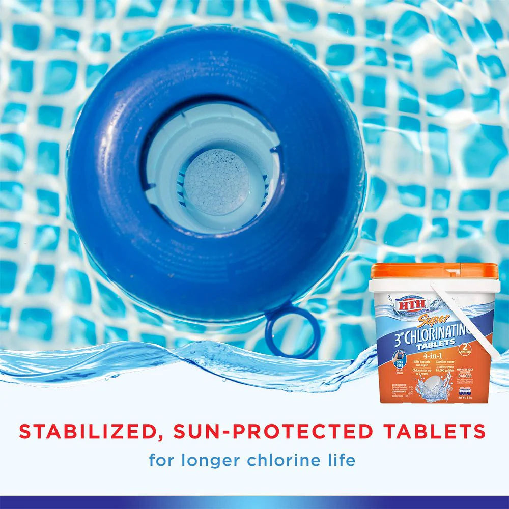 HTH Super 3 Inch Chlorinating Tablets 25 lb - 42034