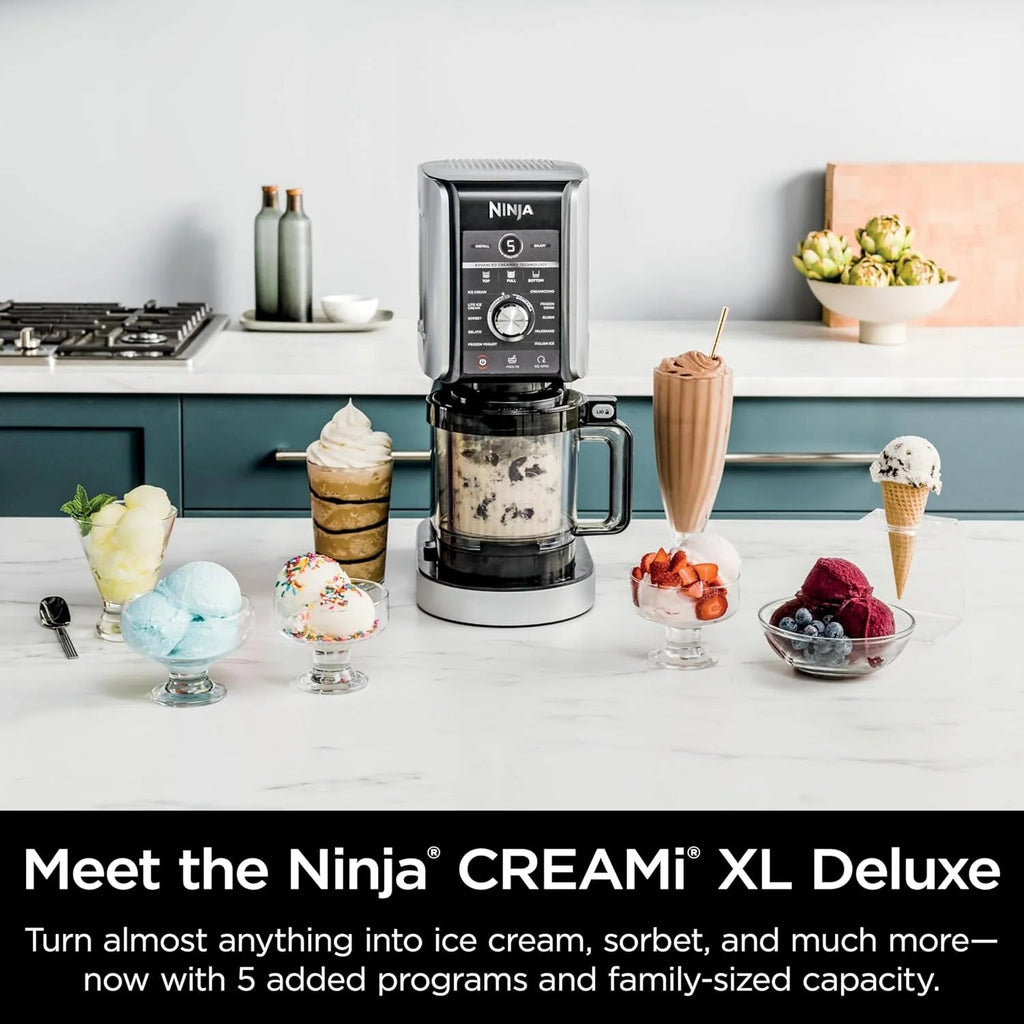 7-in-1 Ice Cream Maker With 2 Pint Containers And Lids - Silver