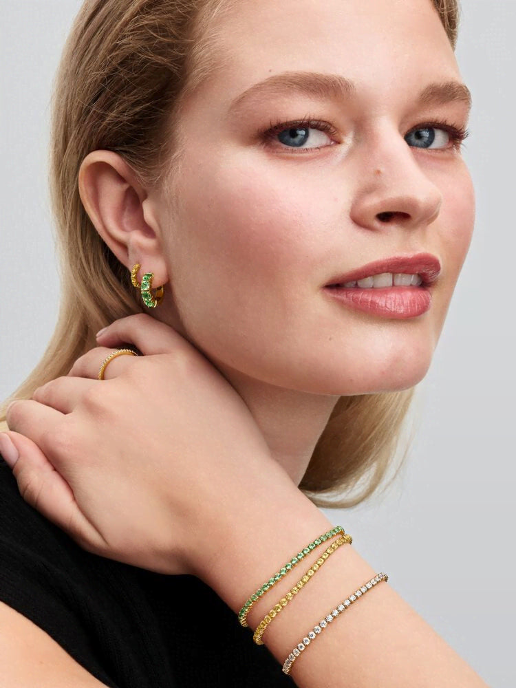 Green Hoop Earrings