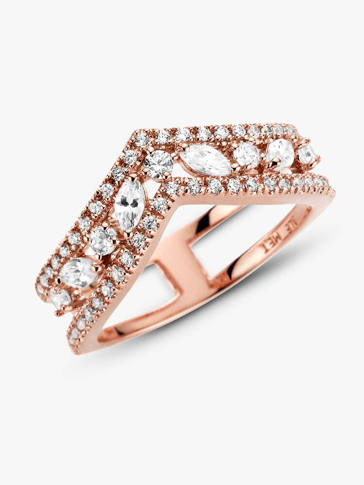 FINAL SALE - Sparkling Marquise Double Wishbone Ring