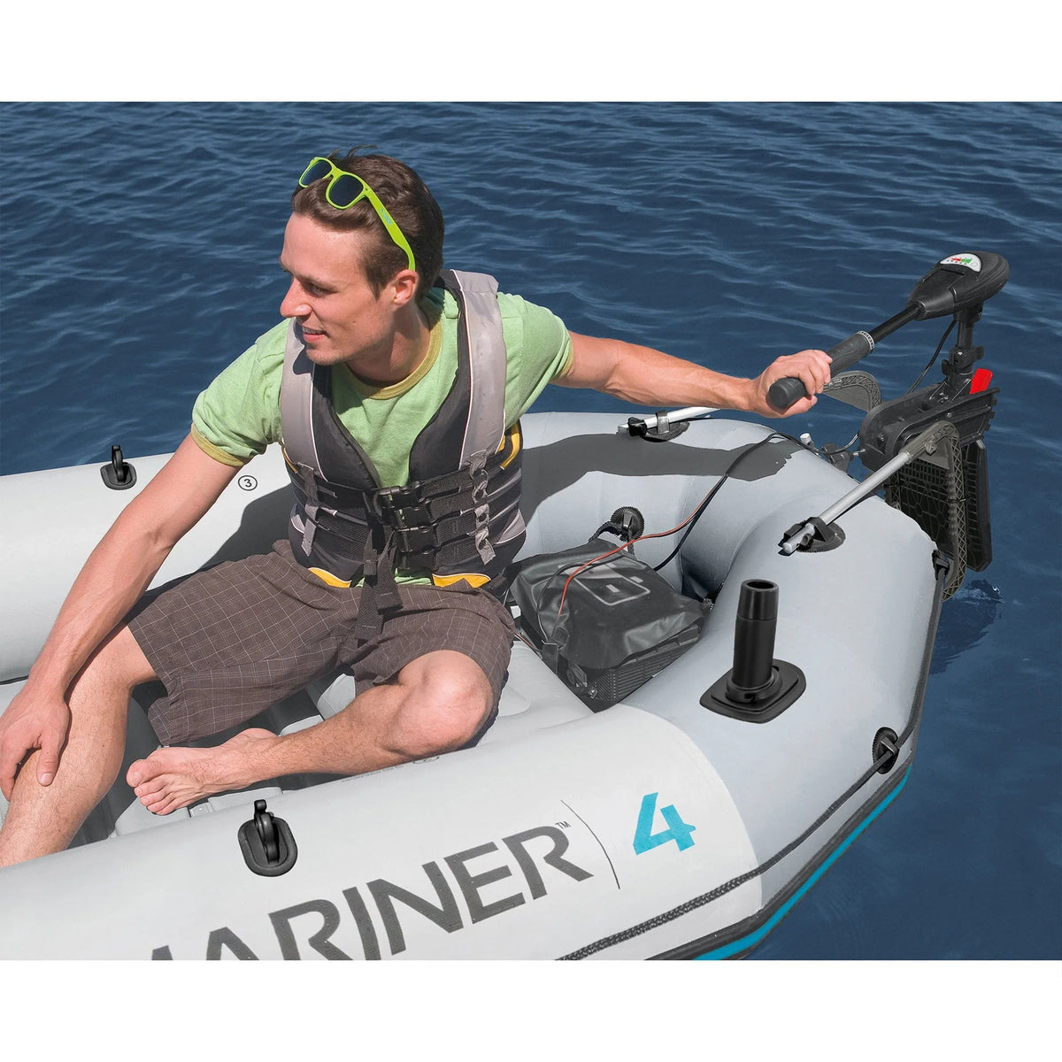 Intex Excursion 5 Person Inflatable Fishing Boat With Composite Motor Mount