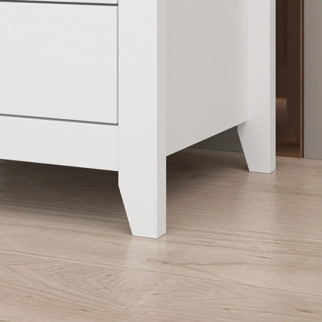 White Nightstand With 2 Drawers And 1 Open Shelf - 21.7 Inch Tall