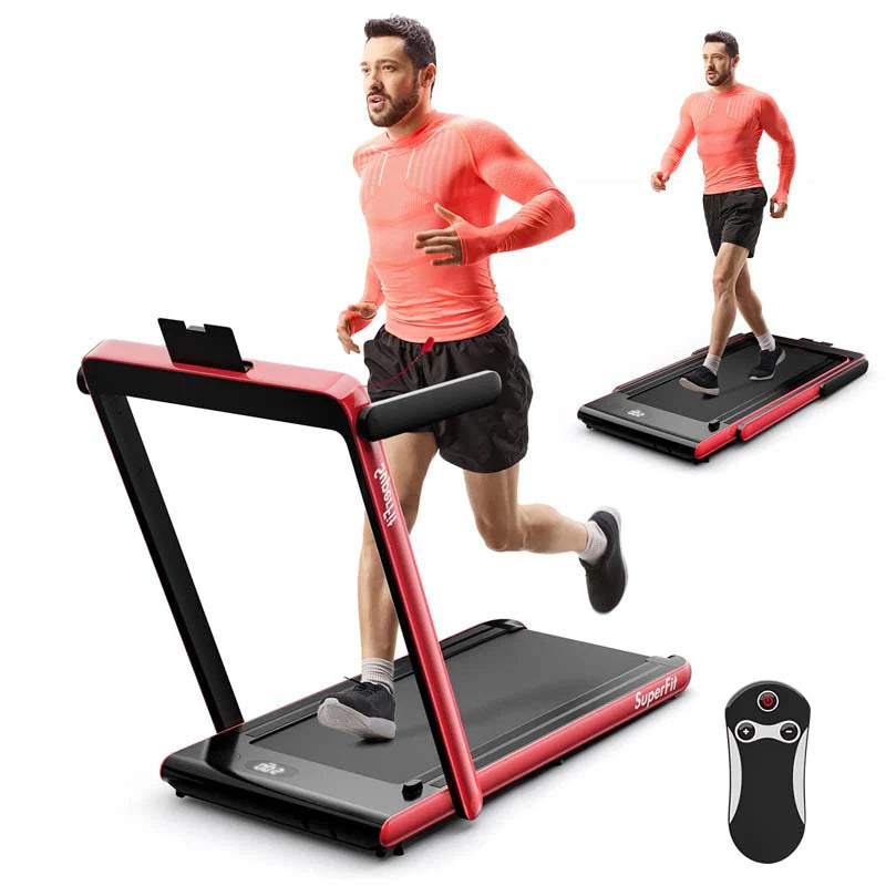 GYMAX 2-in-1 Folding Under Desk Treadmill With Speaker, App And Remote Control - 2.5HP