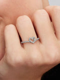 Sparkling Wishbone Heart Ring