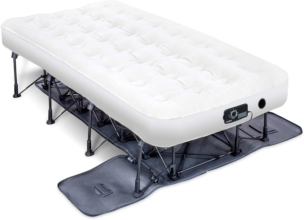 Ivation EZ-Bed Twin Air Mattress With Frame, Rolling Case And Built-In Pump