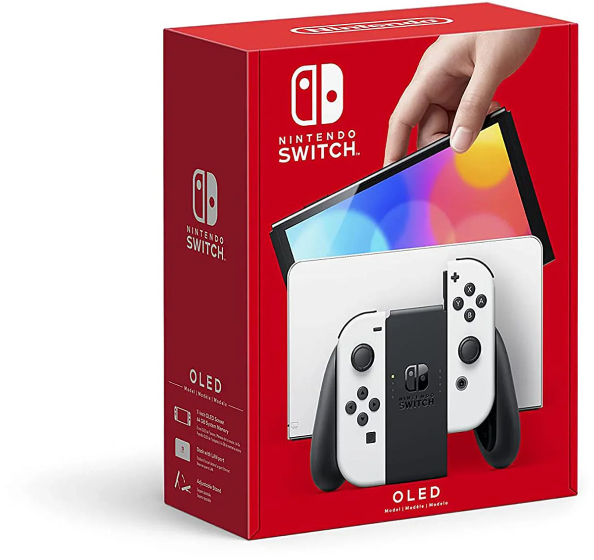 Nintendo Switch OLED Model Console, White, 7-inch OLED, 64 GB