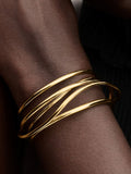 Organically Shaped Wired Open Bangle