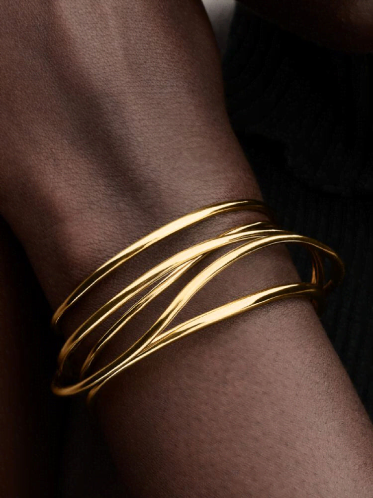 Organically Shaped Wired Open Bangle