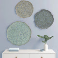 Textured Feather 3-Piece Metal Disc Wall Decor Set - 20in, 17.25in, 14.25in