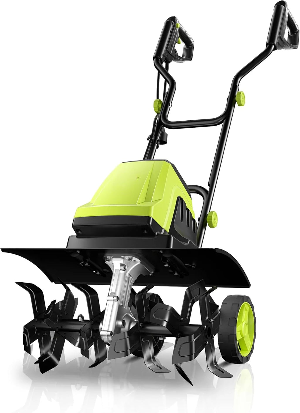 Electric Corded Tiller Cultivator, 15-Amp, 18-Inch Width, 9-Inch Depth, 24 Steel Tines - Green