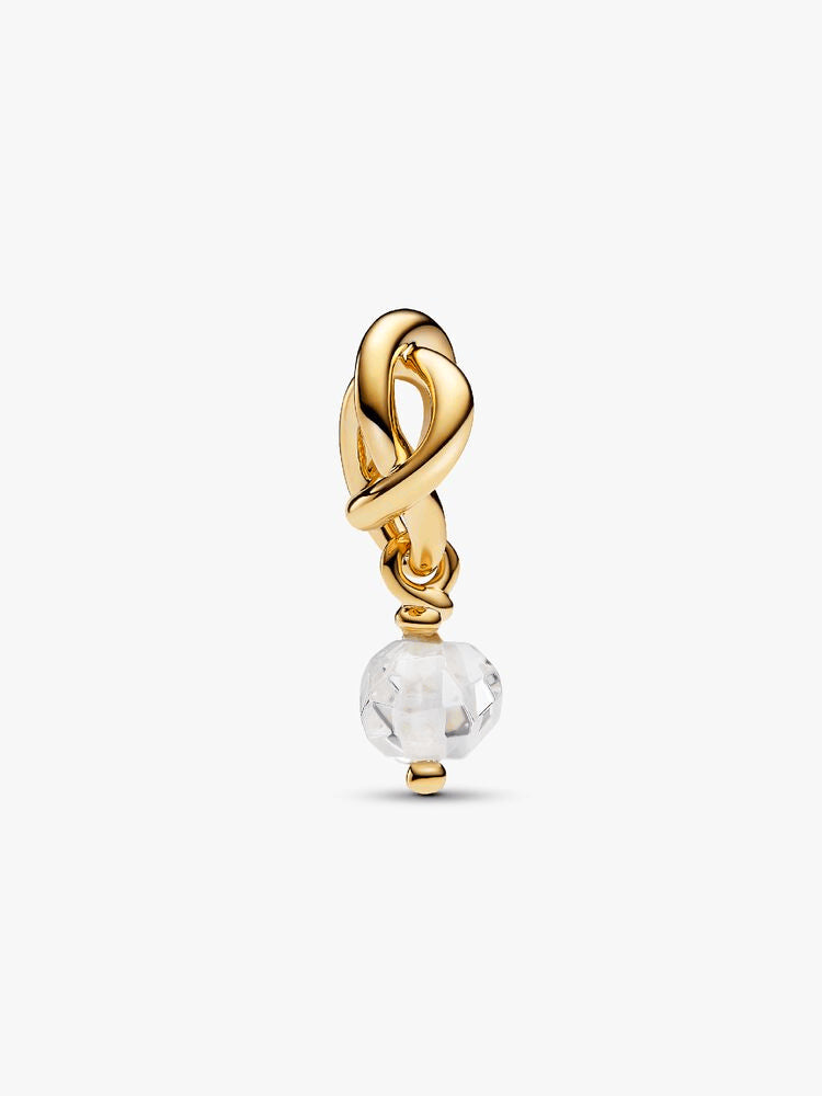 Faceted Clear Eternity Circle Dangle Charm