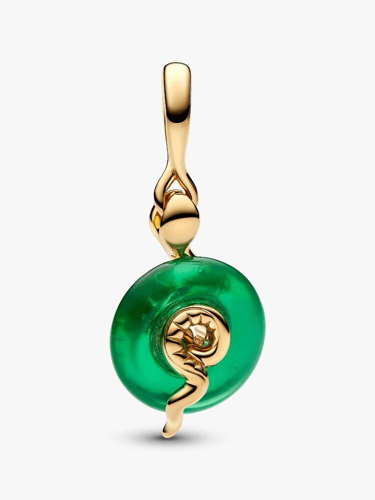 Snake Green Murano Glass Dangle Charm