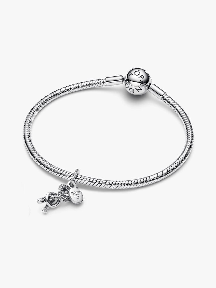 Pavé Infinity Knot Dangle Charm