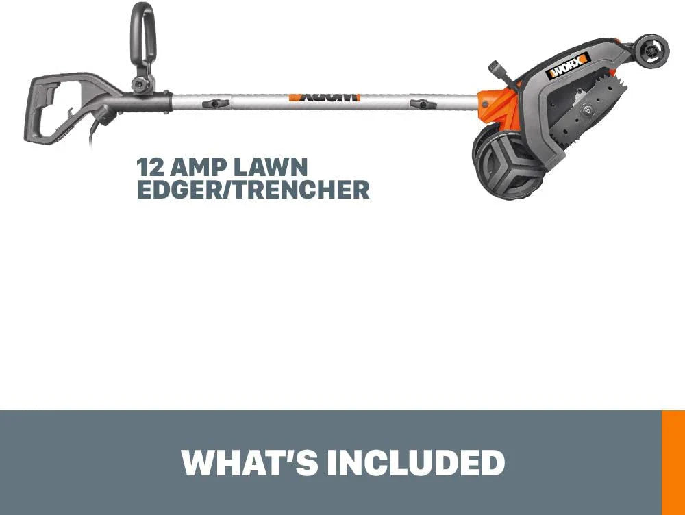 WORX Electric Lawn Edger & Trencher, 12 Amp, 7.5 Inch, Orange And Black - WG896
