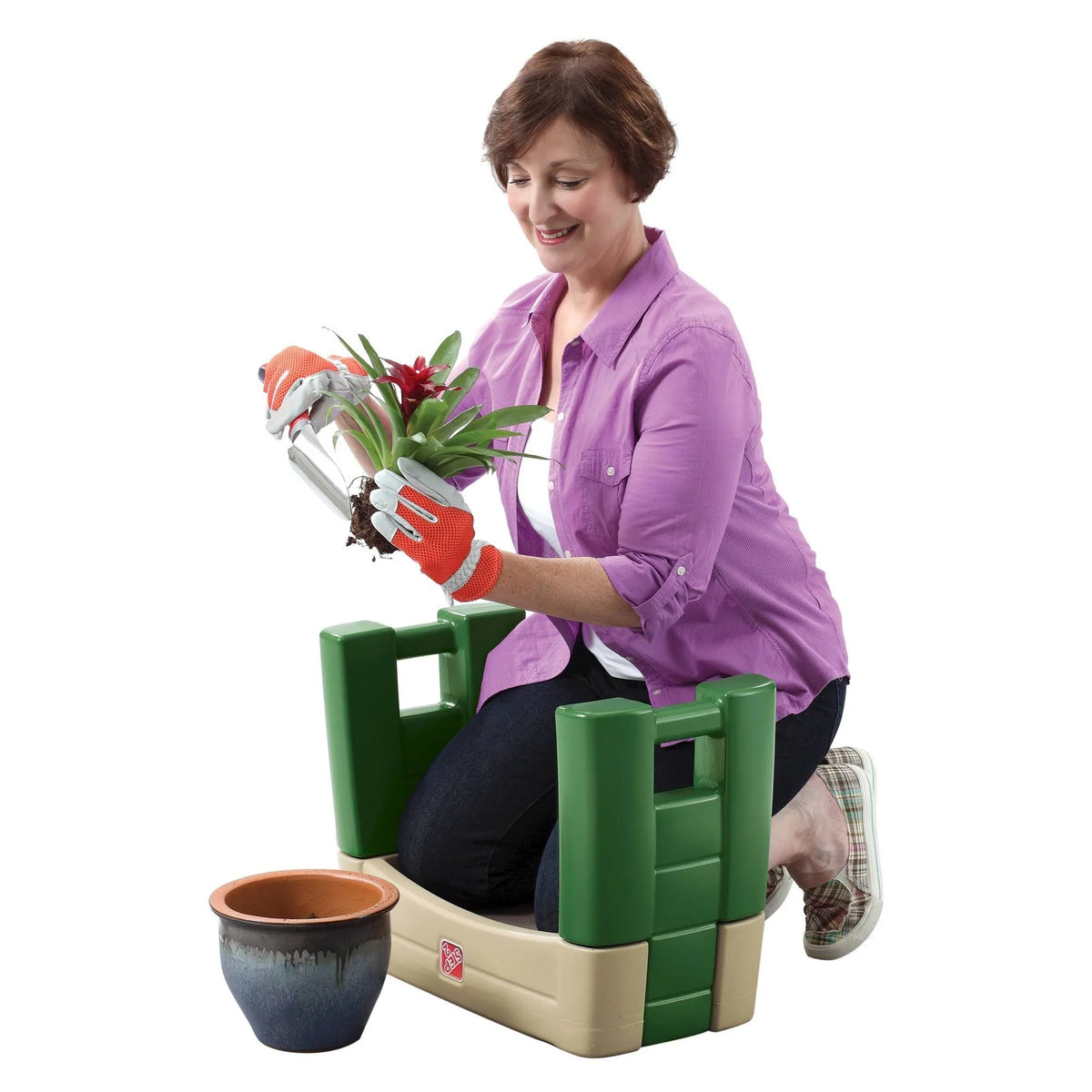 Step 2 Garden Kneeler Seat, Green, 16.25in H x 21.75in W x 10.75in D