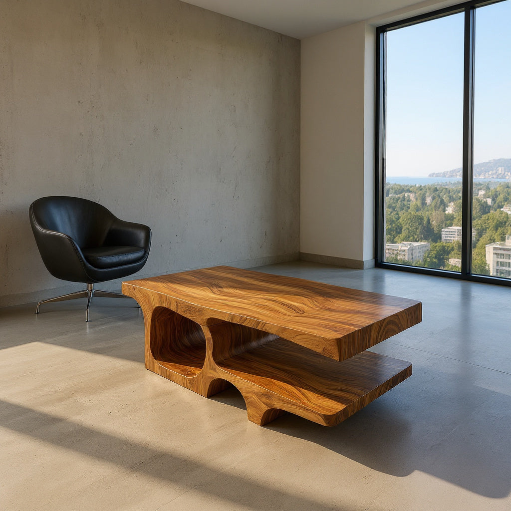 Coastal Wood Coffee Table For Beach House