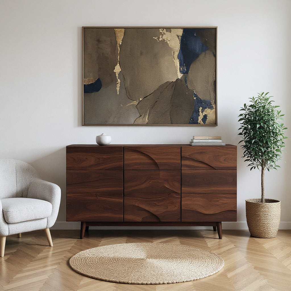 Contemporary Carved Sideboard For Living Room Or Dining Room