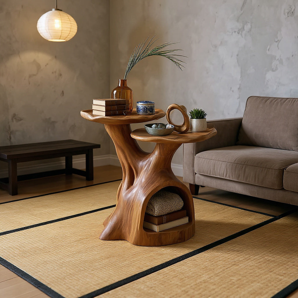 Contemporary Dual Tier Side Table Designer Residence