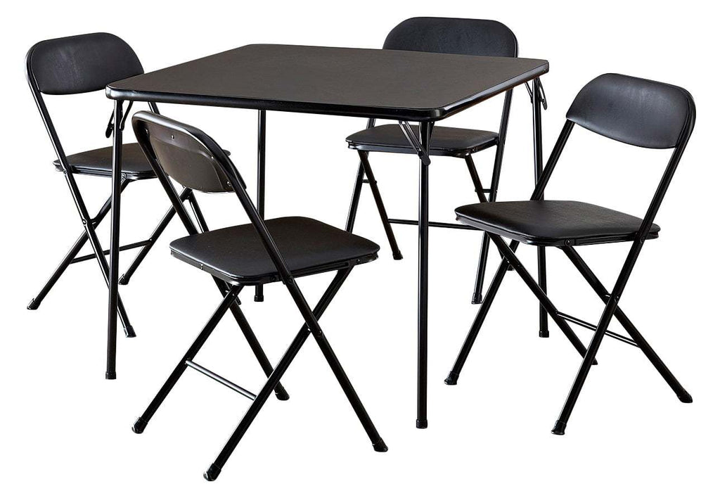 cosco-5-piece-folding-card-table-set-blackvinyl-seats-easy-storage-durable-7913