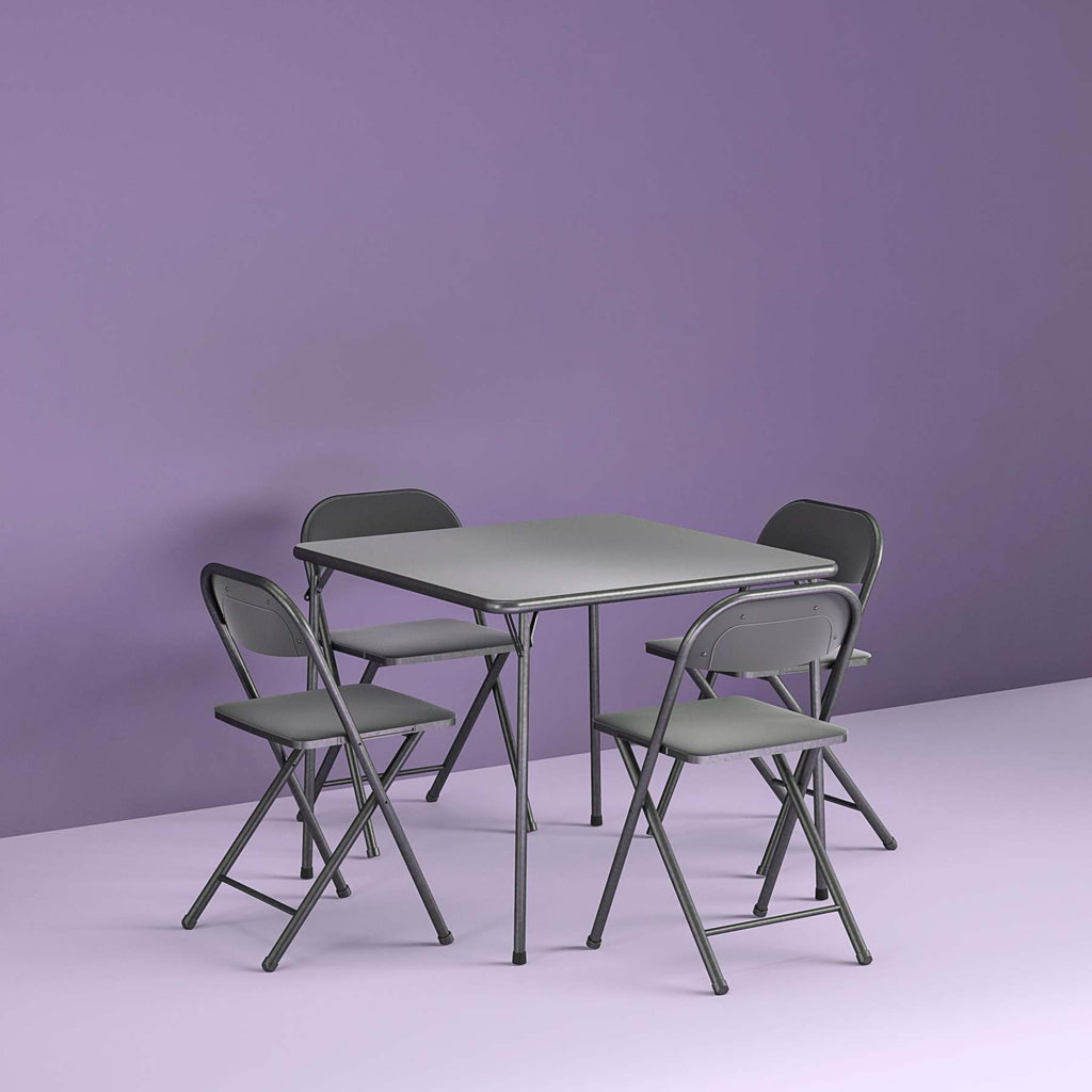 cosco-5-piece-folding-card-table-set-blackvinyl-seats-easy-storage-durable-7913