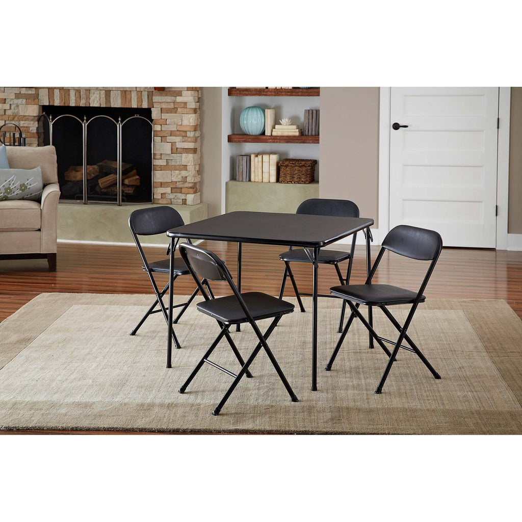 cosco-5-piece-folding-card-table-set-blackvinyl-seats-easy-storage-durable-7913