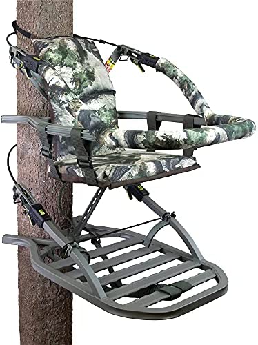 Aluminum Climbing Treestand With Padded Seat, 300 Lb. Capacity And Safety Harness