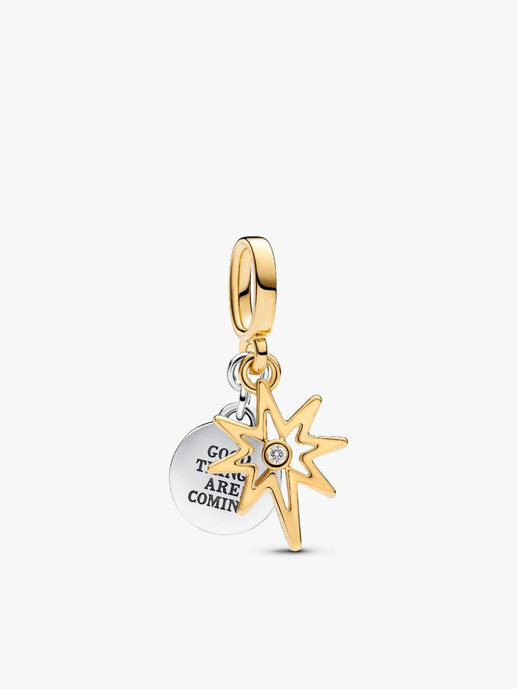 Engravable North Star Lab-grown Diamond Dangle Charm