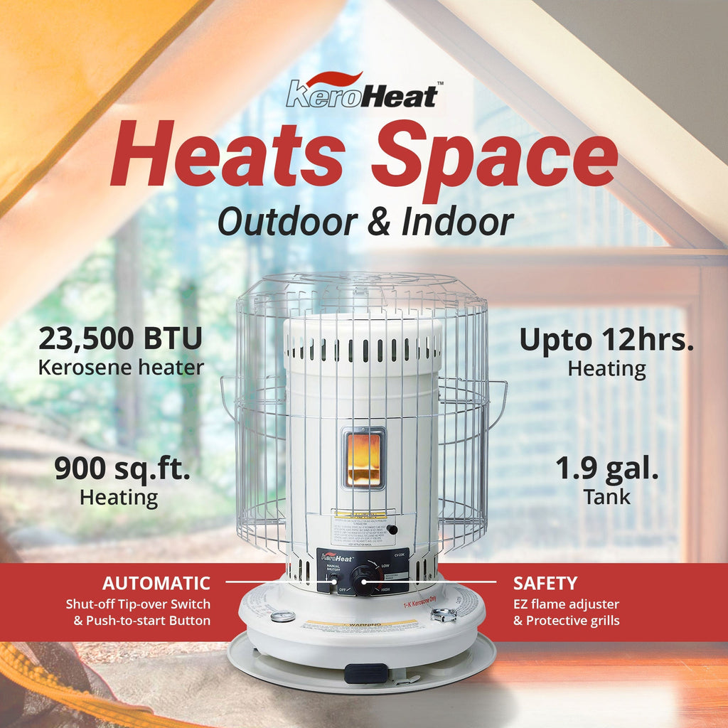Indoor Outdoor Convection Kerosene Heater, 23,500 BTU, 2 Pack