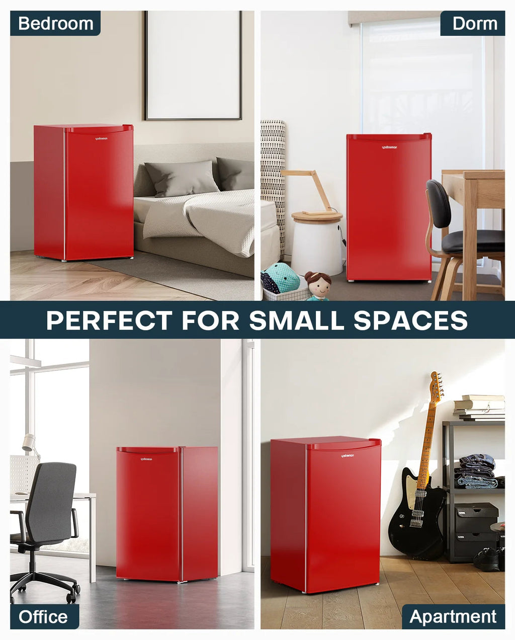 Upstreman 3.2 Cu.Ft. Single Door Mini Refrigerator With Freezer - BR321