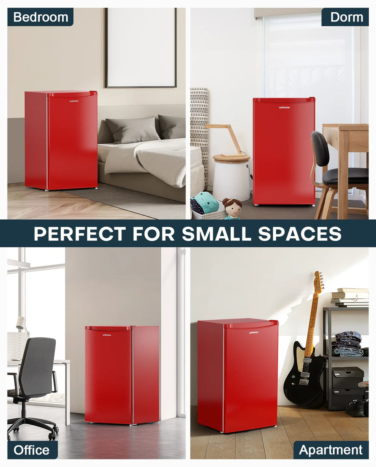 Upstreman 3.2 Cu.Ft. Single Door Mini Refrigerator With Freezer - BR321
