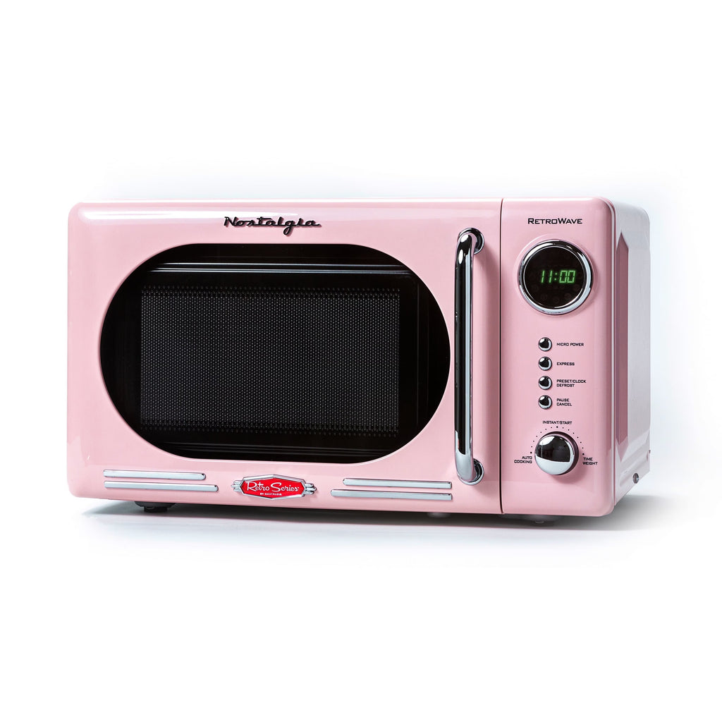Nostalgia Retro Compact Countertop Microwave Oven 0.7 Cu. Ft. 700-Watts Orange