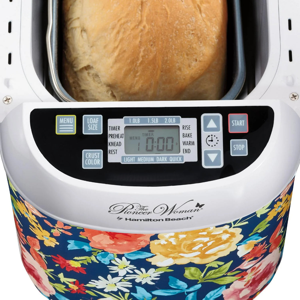 The Pioneer Woman Bread Maker, 14 Settings, 3 Loaf Sizes, Fiona Floral, 16.00 x 10.00 x 10.00 Inches - 29889