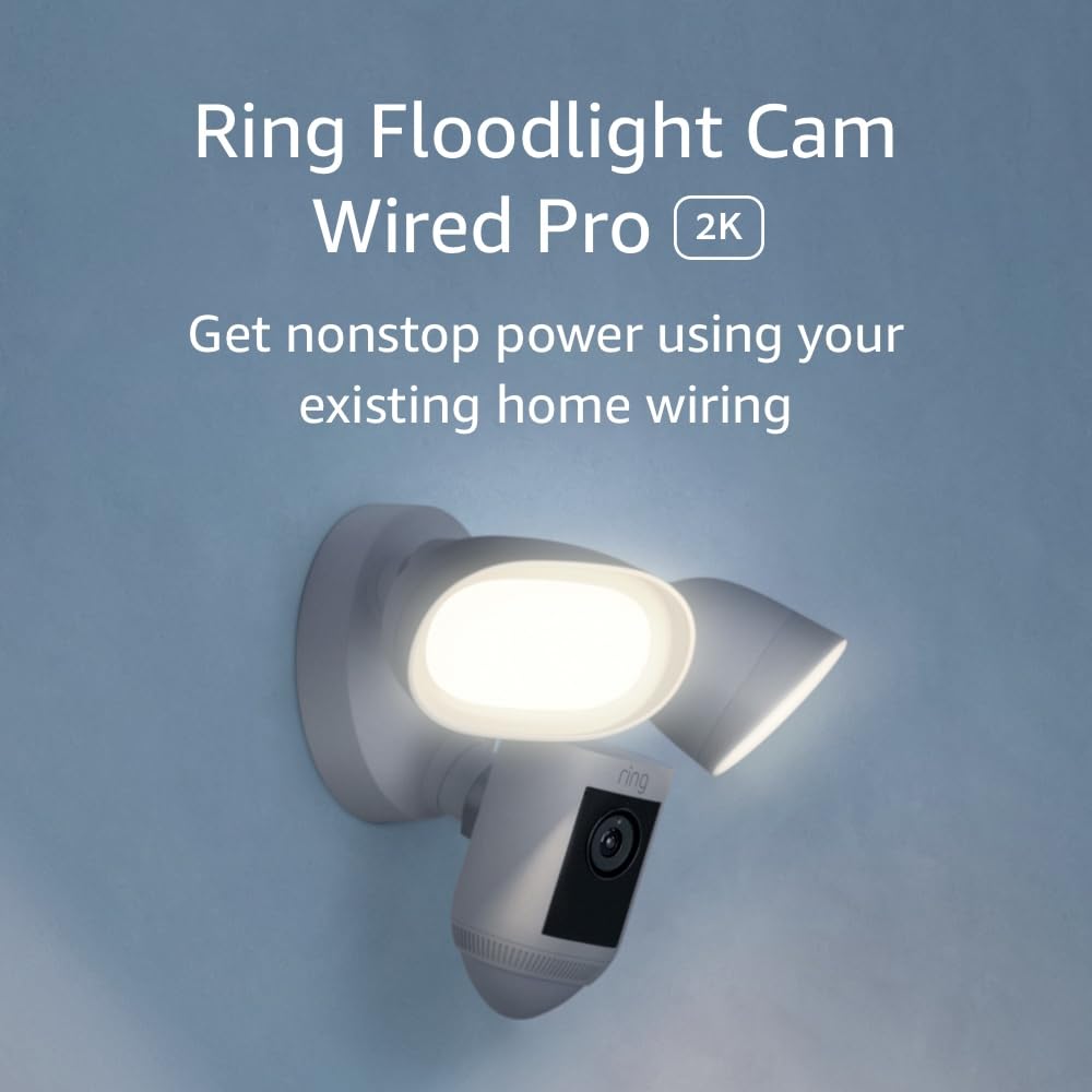 Ring Floodlight Cam Wired Pro Security Camera, White