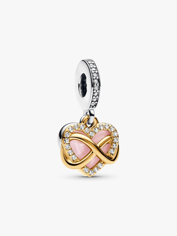 Sparkling Infinity Heart Dangle Charm