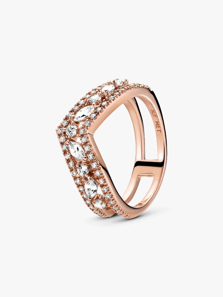 FINAL SALE - Sparkling Marquise Double Wishbone Ring