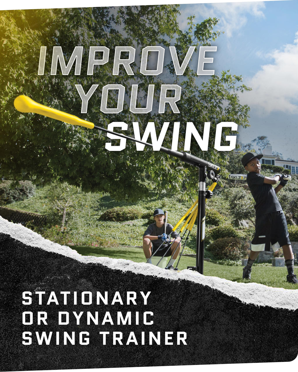 Adjustable Height Baseball And Softball Swing Trainer, 23-38 in - Batting Practice Equipment