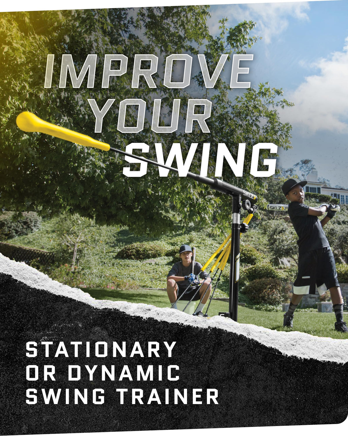Adjustable Height Baseball And Softball Swing Trainer, 23-38 in - Batting Practice Equipment