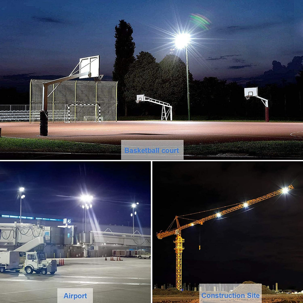 YANYCN 200W LED Flood Light 3 Pack, 22800lm 5000K Daylight White, IP66 Waterproof - 200W-TG-XPG-A