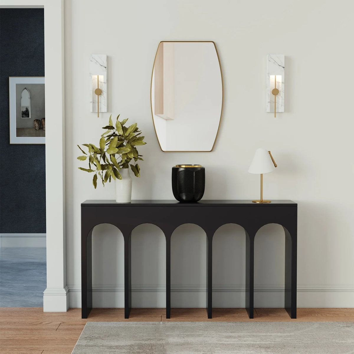 Oblong Metal Wall Mirror, 18 or 24 - Black, Gold, or Silver