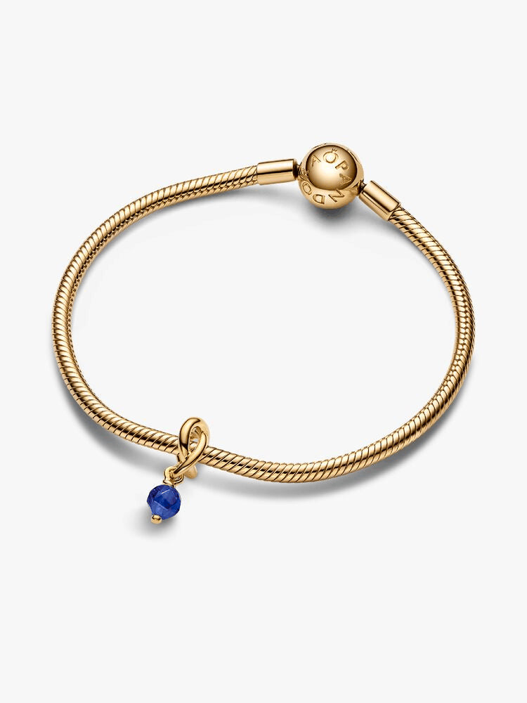 Faceted Blue Eternity Circle Dangle Charm
