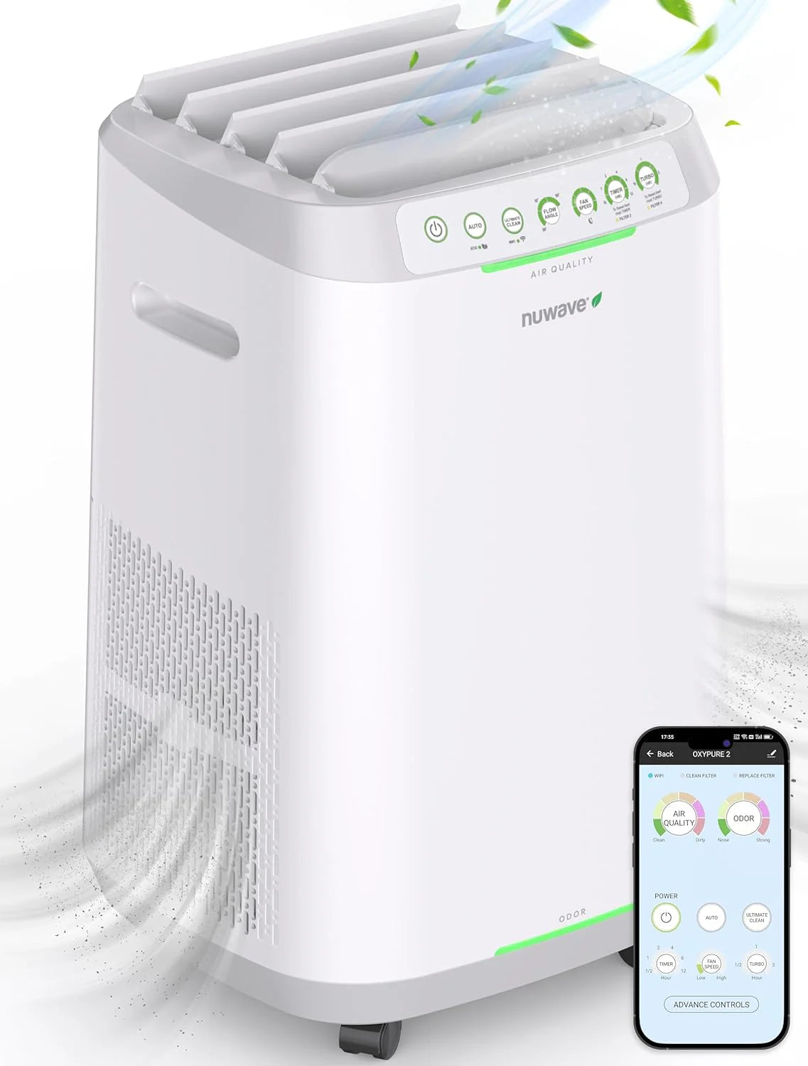 Nuwave Air Purifier, 2002 Sq Ft, White - OxyPure Zero