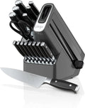 Ninja Foodi NeverDull 17 Piece Premium Knife System Block Set, Stainless Steel/Black - K32017