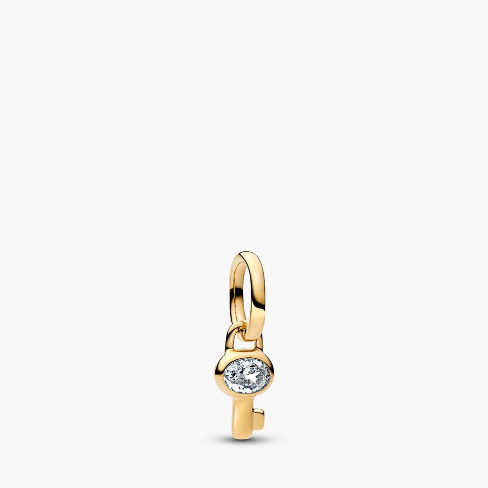 Two-tone Heart & Key Necklace Set