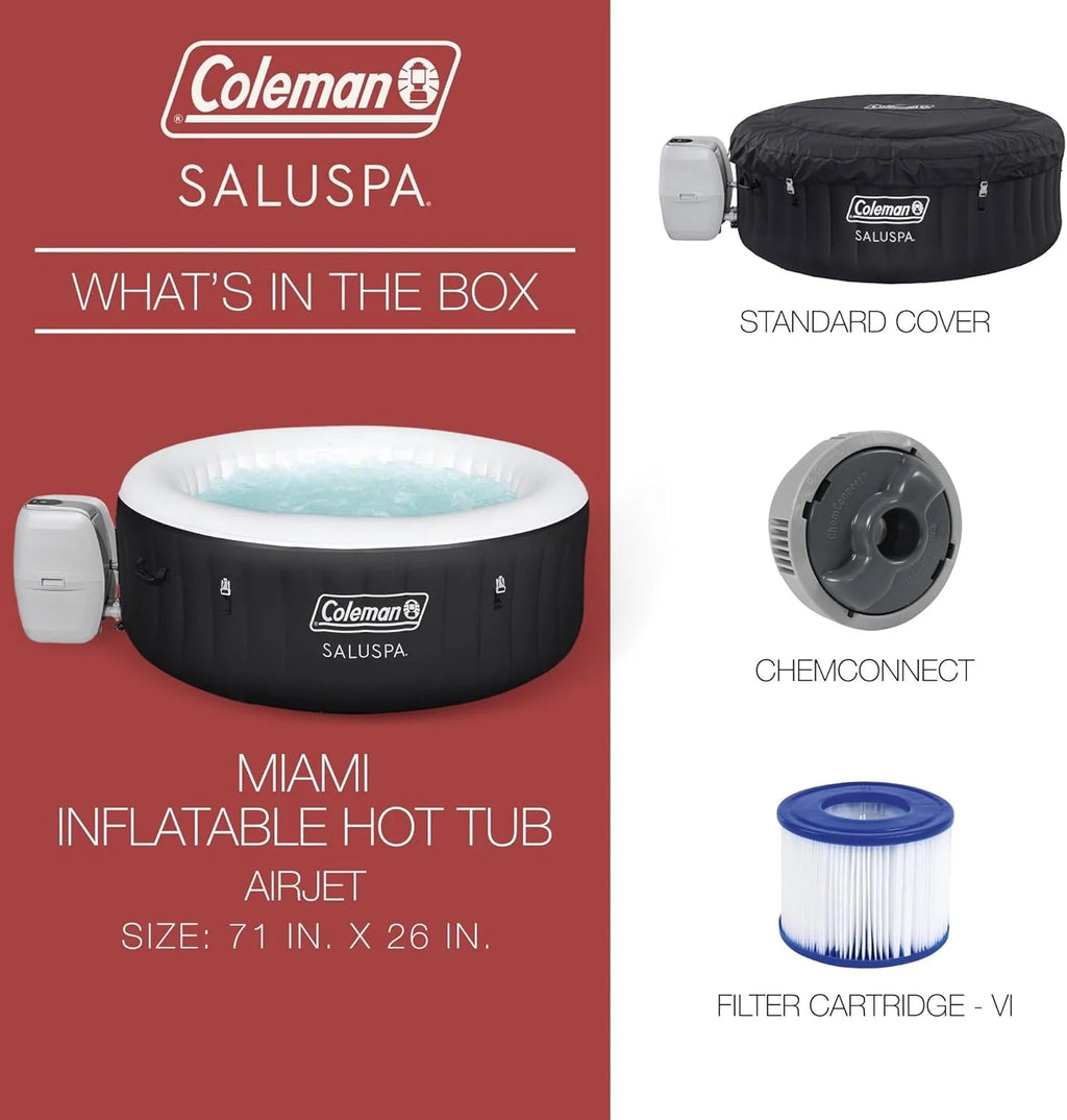 2-4 Person Inflatable Hot Tub With 120 Air Jets And Insulated Cover