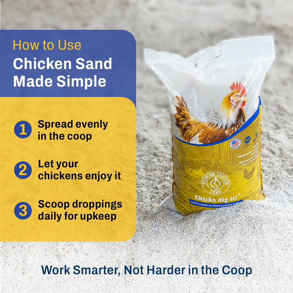Chicken Sand Odor Eliminating Coop Bedding, 50 Lb Bag, 8 Pack