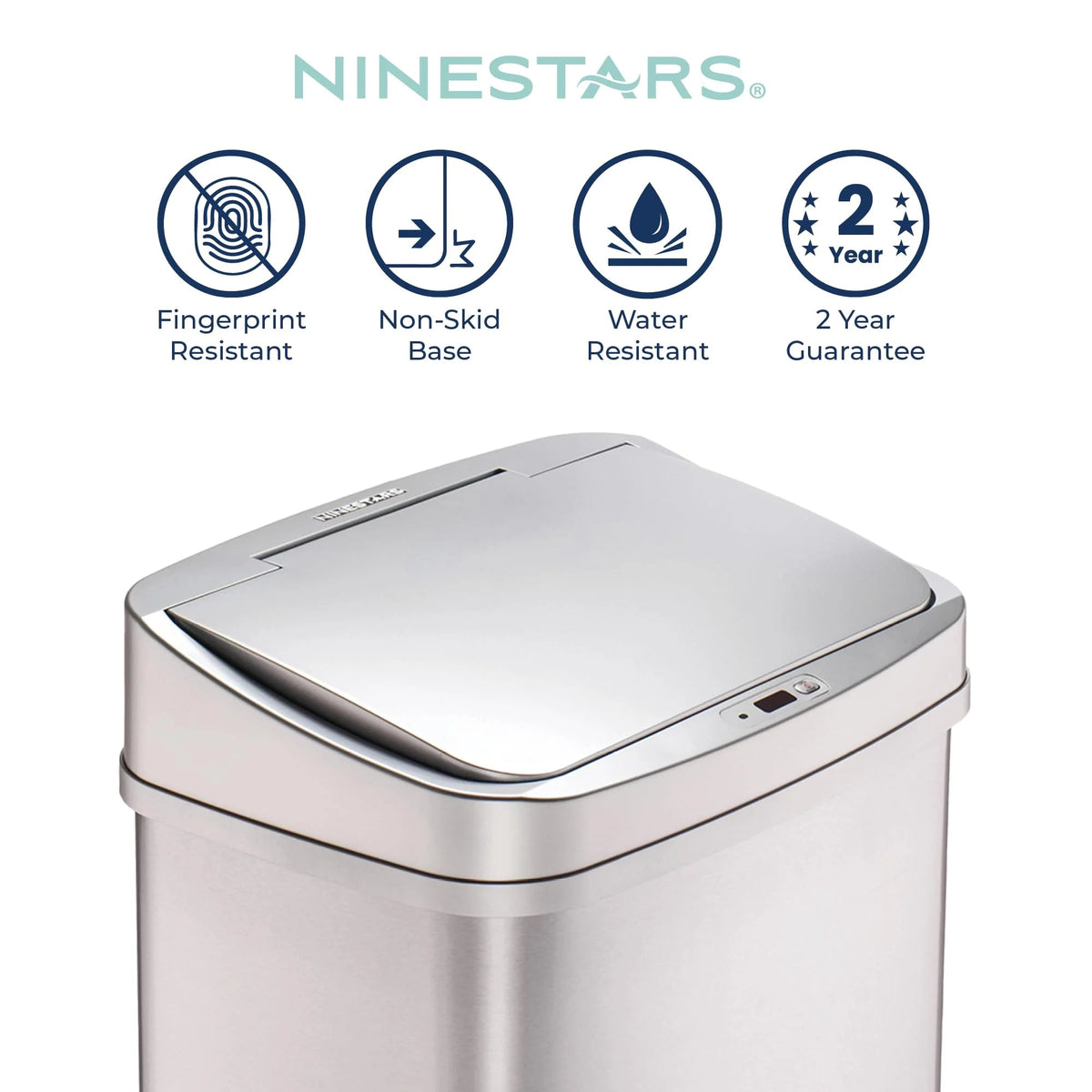 13 Gallon Touchless Motion Sensor Trash Can With Automatic Sensor Lid