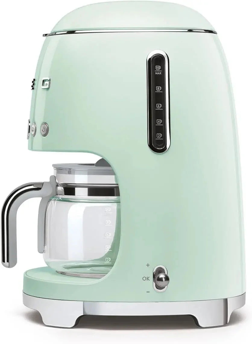Smeg 50's Retro Style Drip Filter Coffee Machine, 10 Cups, Pastel Green