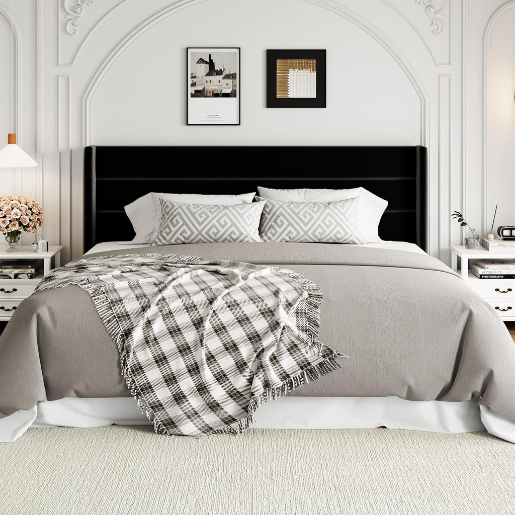 Queen Size Lift-Up Storage Bed With Wingback Headboard, Upholstered Platform Bed Frame With Hidden Storage