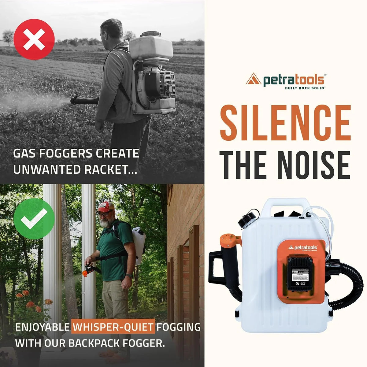 Cordless ULV Cold Fogger Backpack Sprayer, 2.6 Gallon - Battery-Powered Mosquito Fogger For Outdoor Use