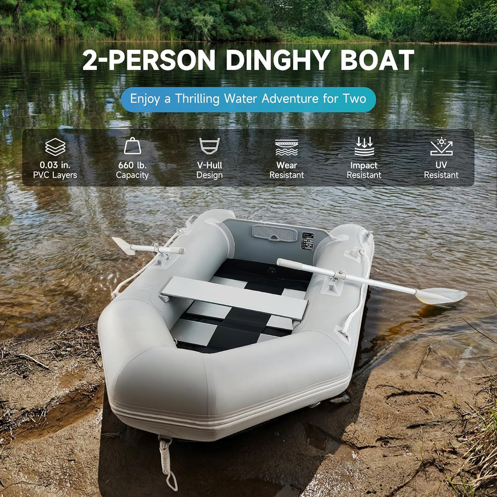 CREWORKS Inflatable Dinghy Boat, 7.5ft, 2 Person, 660lb - INB-2020-75